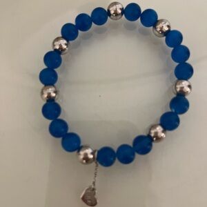 Blue and Silver Beaded Bracelet